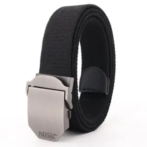 Metal Slide Buckle Canvas Belt