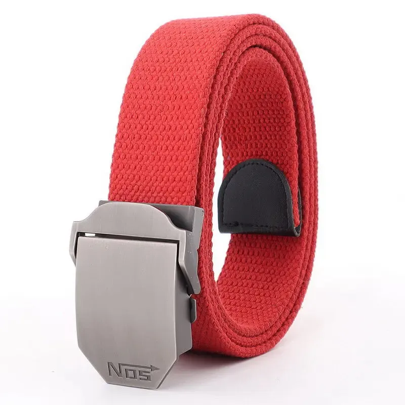 Metal Slide Buckle Canvas Belt