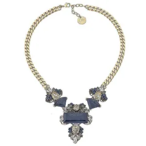 Midnight Blue Crystal Cluster Necklace