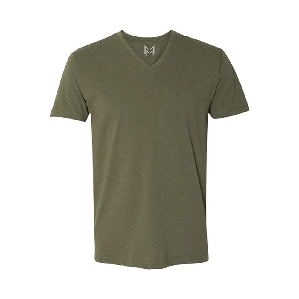 Military Green V Neck T-Shirt