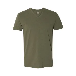 Military Green V Neck T-Shirt