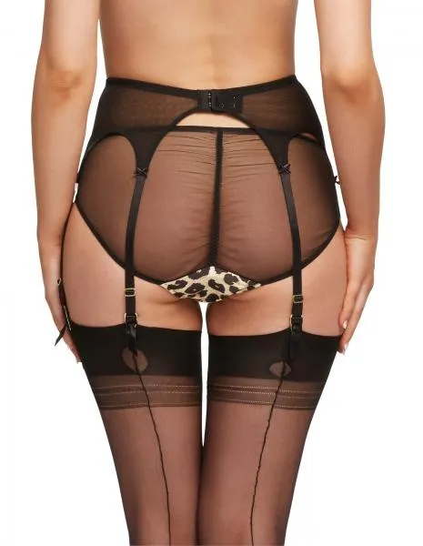 Millicent Suspender - Animal Print/Black -