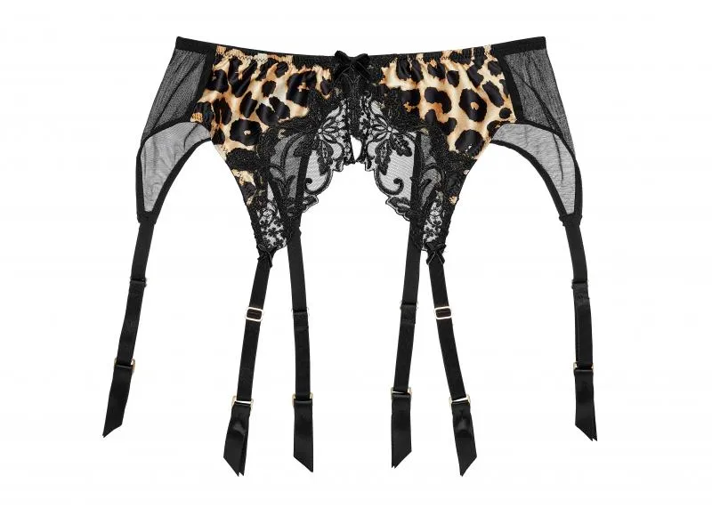 Millicent Suspender - Animal Print/Black -