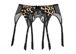 Millicent Suspender - Animal Print/Black -