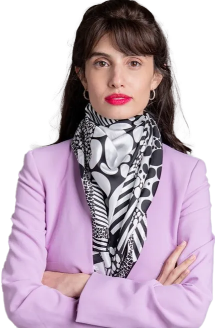 Monochrome Silk Scarf
