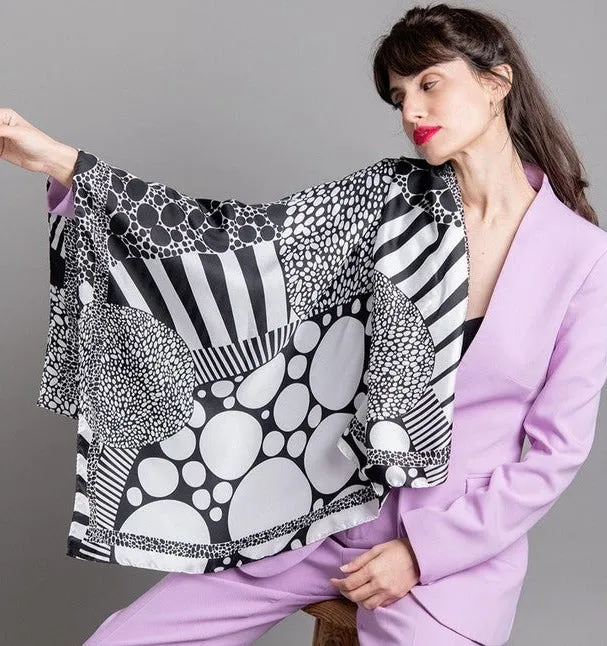 Monochrome Silk Scarf