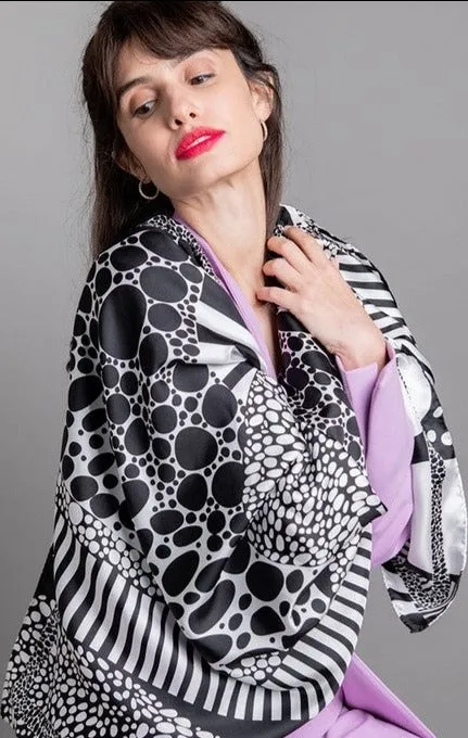 Monochrome Silk Scarf