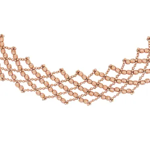 Moon-Cut Beaded Choker 14K