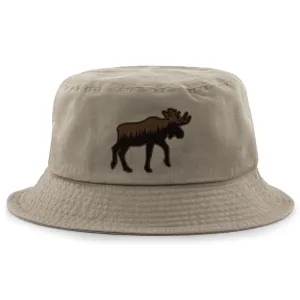 Moose Tree Skyline Leather Patch Bucket Hat