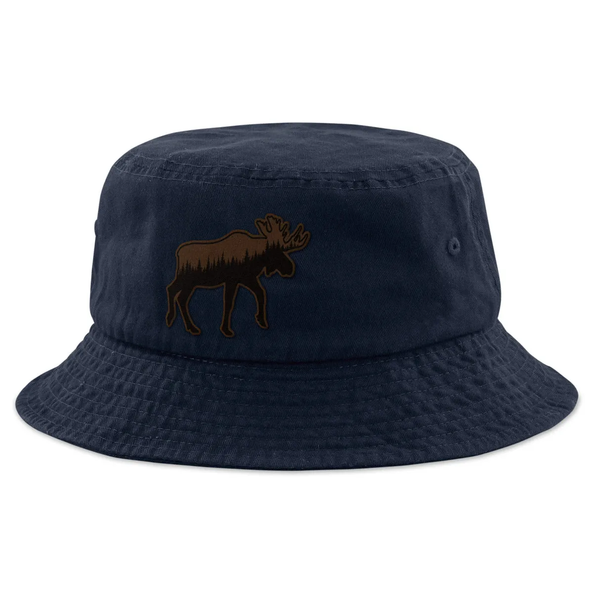 Moose Tree Skyline Leather Patch Bucket Hat