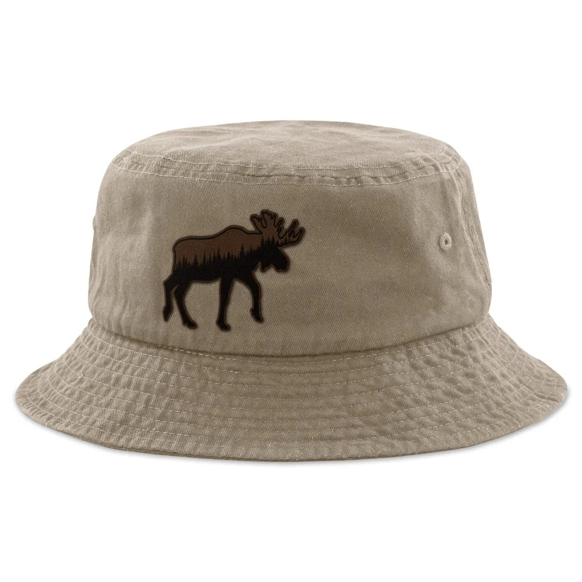 Moose Tree Skyline Leather Patch Bucket Hat