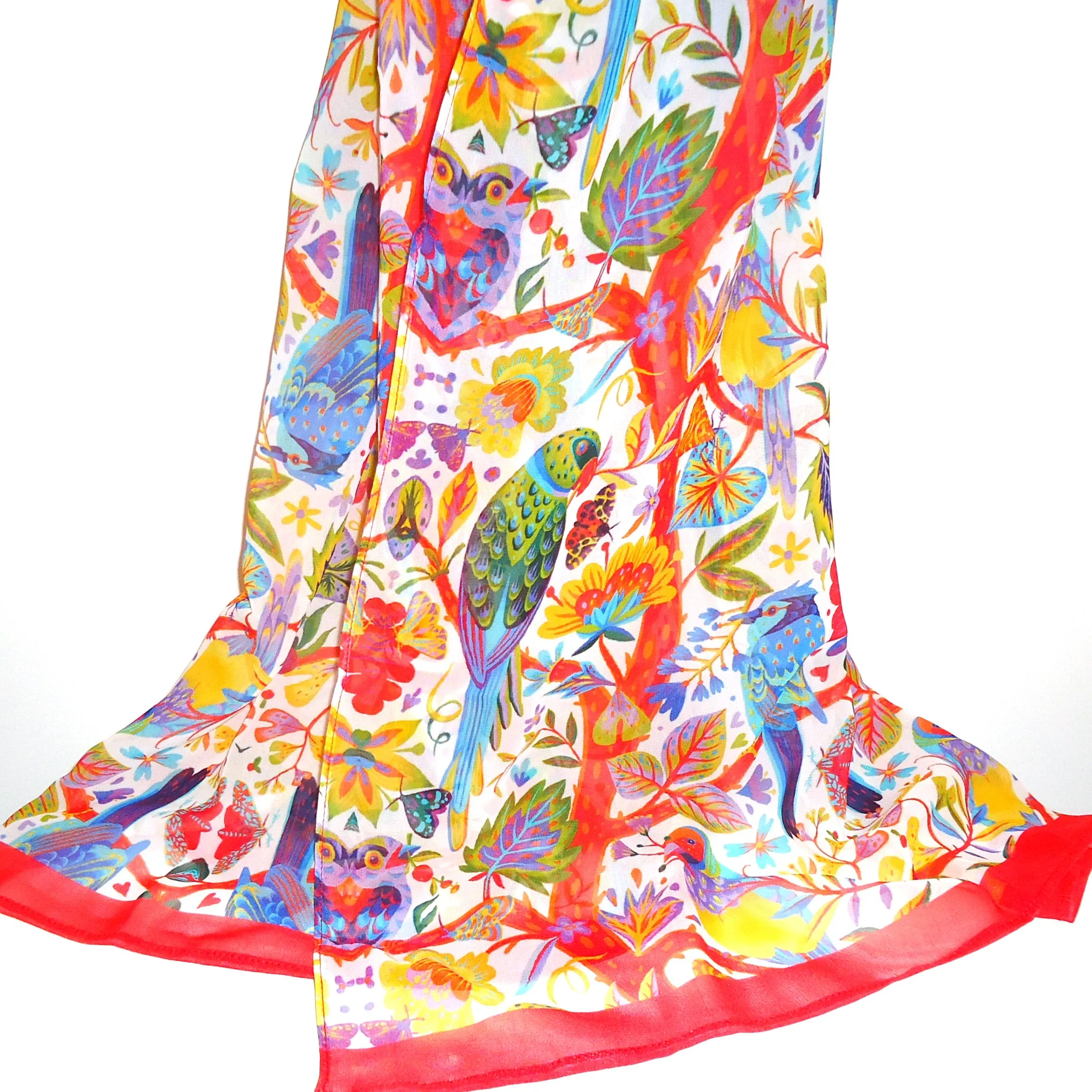 Multcolor Birds Scarf