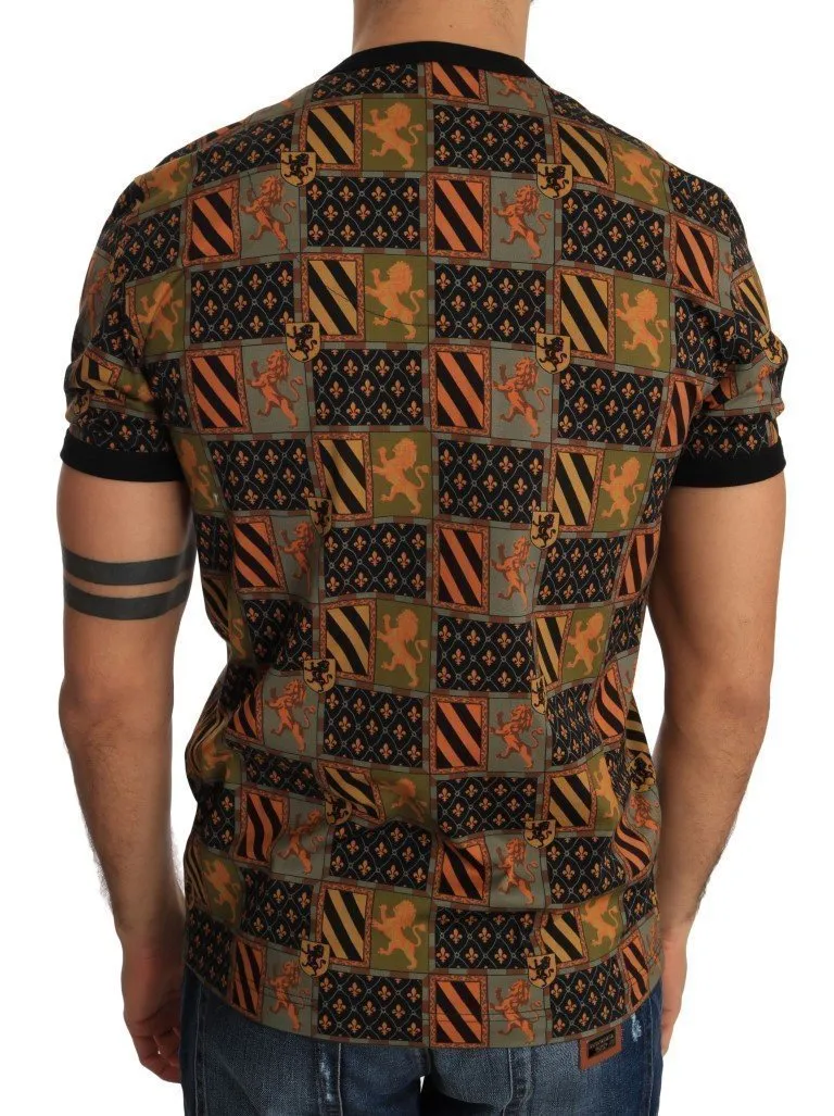 Multicolor Cotton V-neck T-Shirt