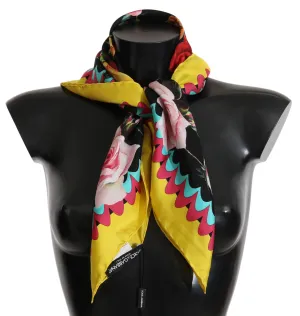 Multicolor Floral Silk Wrap Shawl Scarf