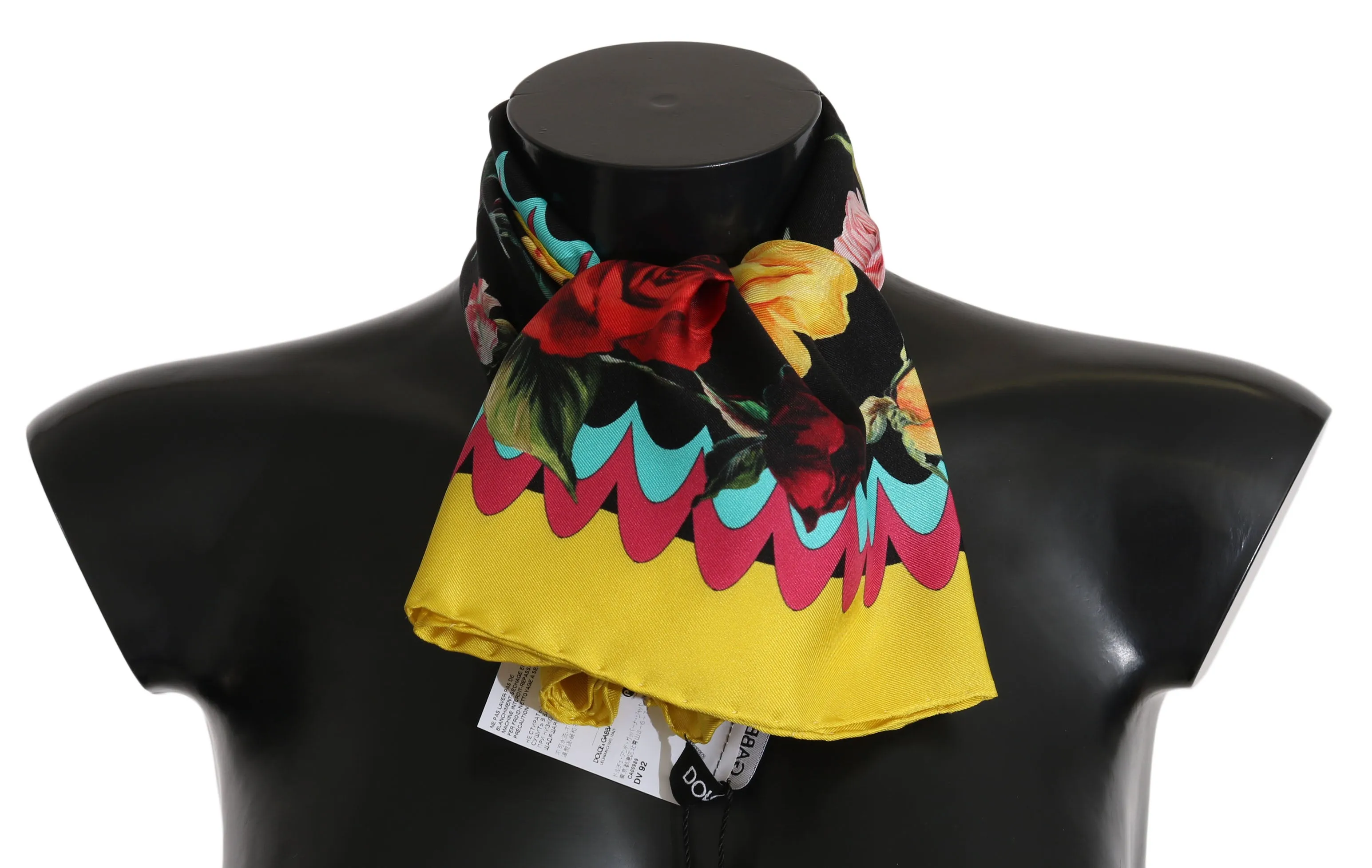 Multicolor Floral Silk Wrap Shawl Scarf