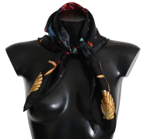 Multicolor Seashell Silk Wrap Shawl Scarf