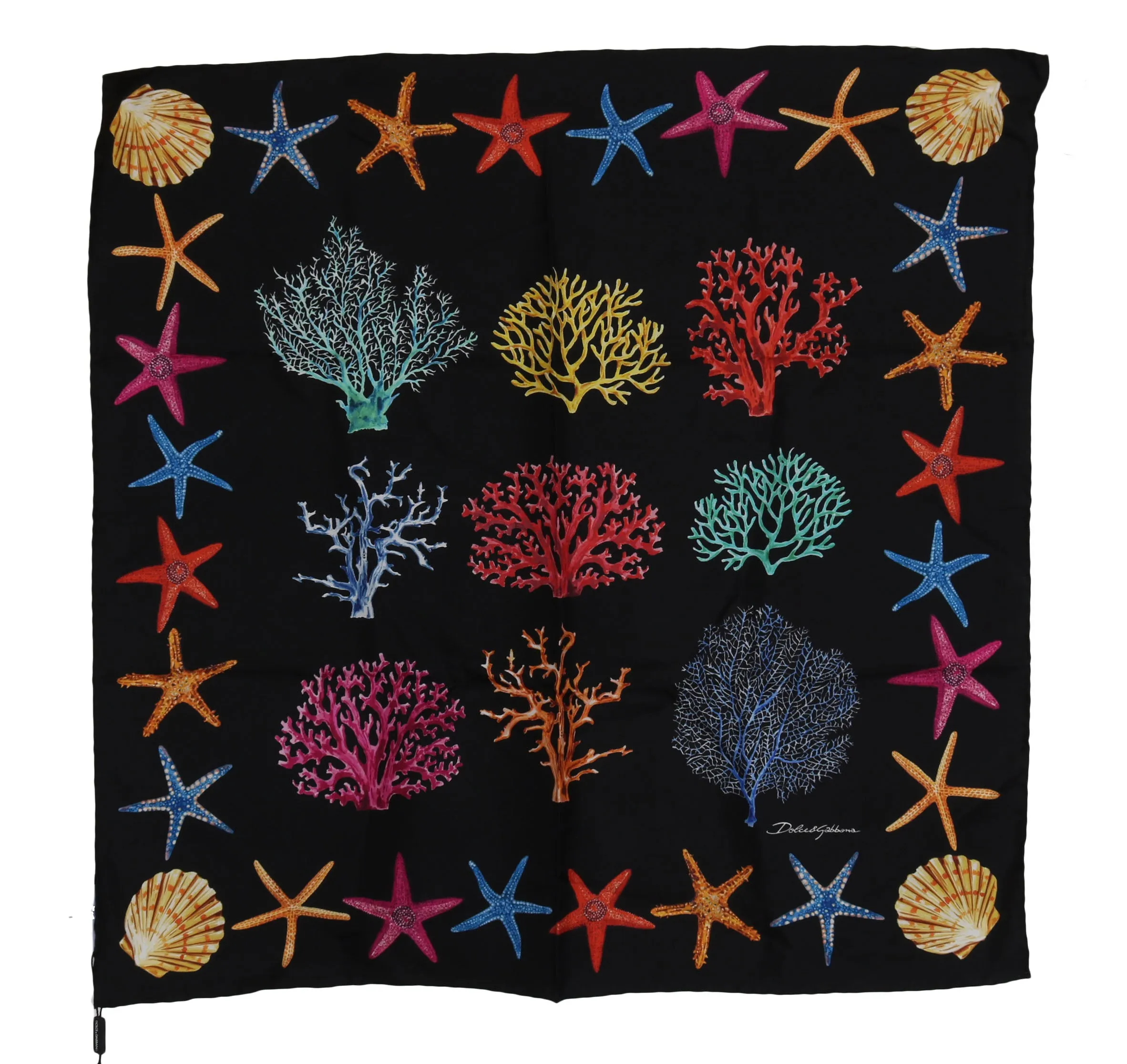 Multicolor Seashell Silk Wrap Shawl Scarf