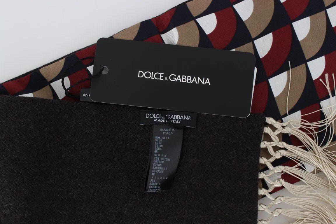 Multicolor Silk Cashmere Cotton Scarf