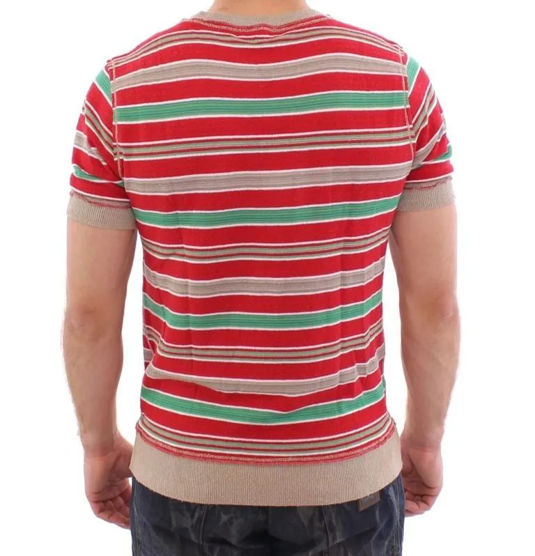 Multicolor striped crewneck t-shirt