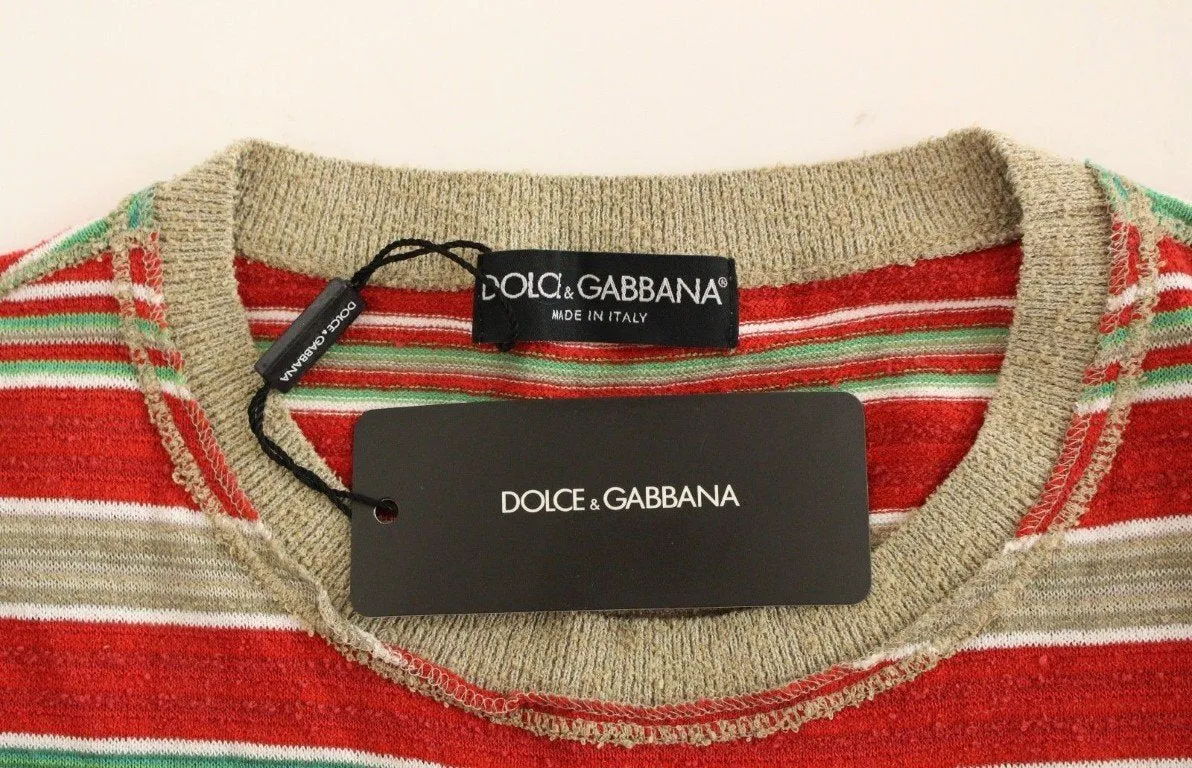 Multicolor striped crewneck t-shirt