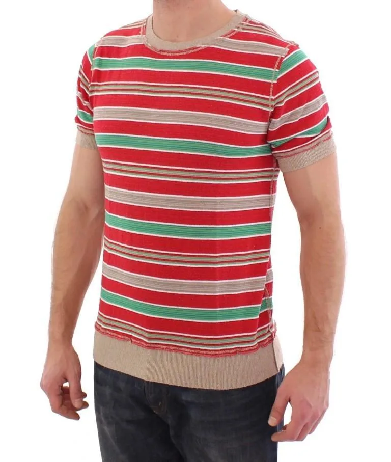 Multicolor striped crewneck t-shirt