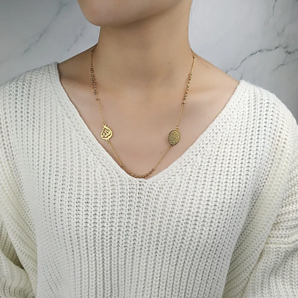 Muslim Arabic Printed Pendant Necklace