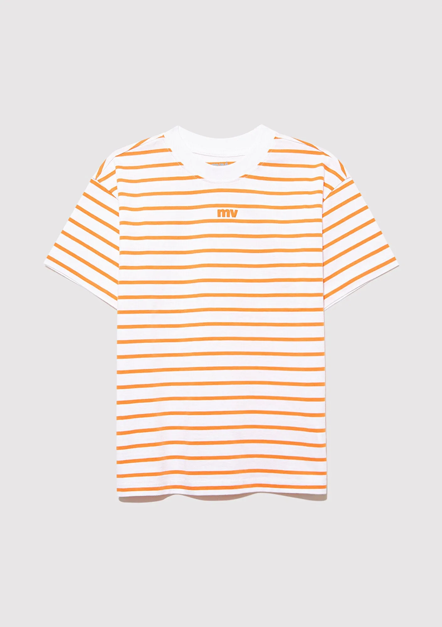 MV Printed Striped Orange T-Shirt
