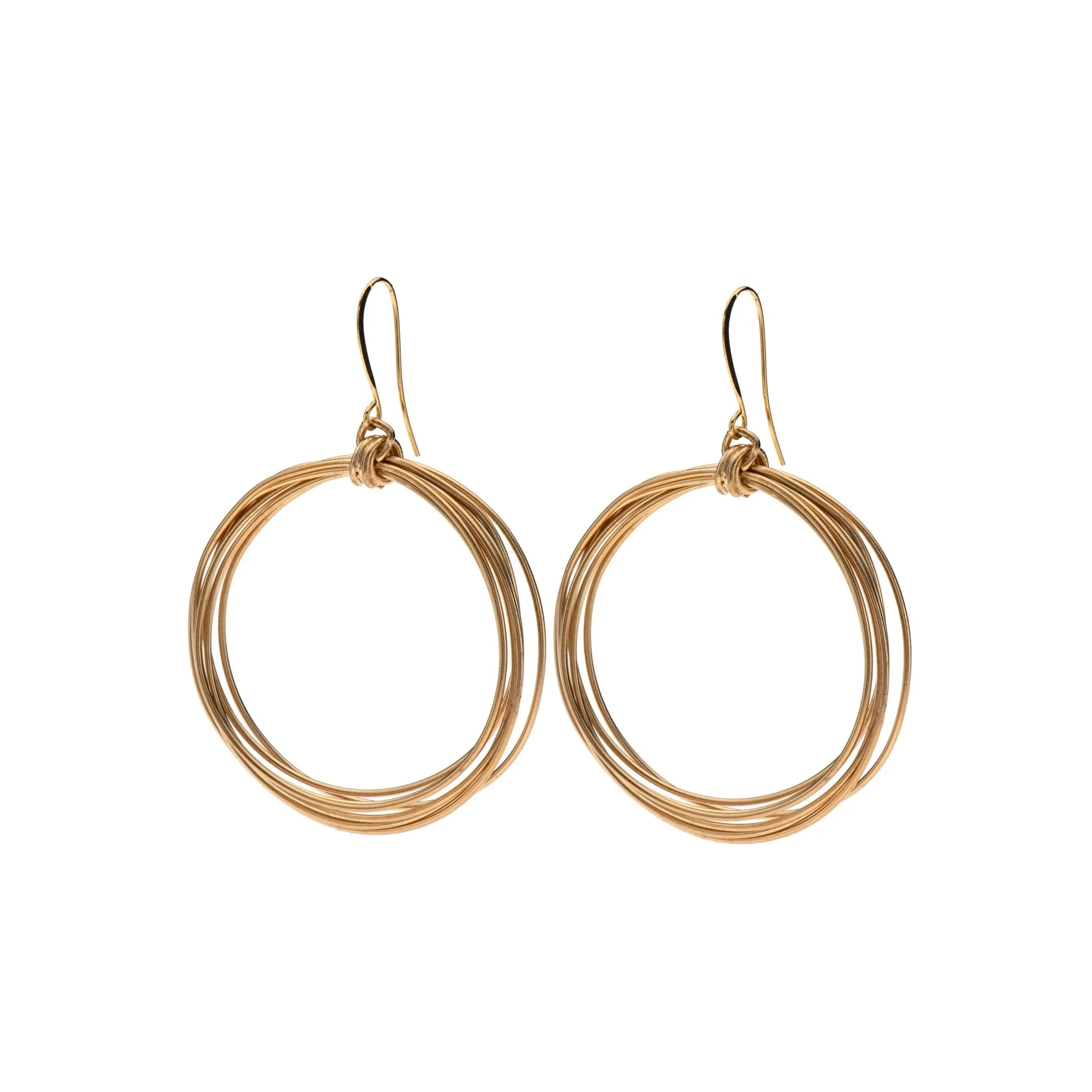 Natalie - Modern sterling silver wire hoop earrings