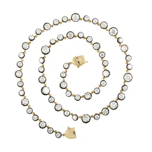 Natural Moissanite Beautiful Choker Necklace In 14k Yellow Gold For Her