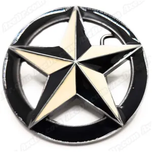 Nautical Star Belt Buckle Black and White