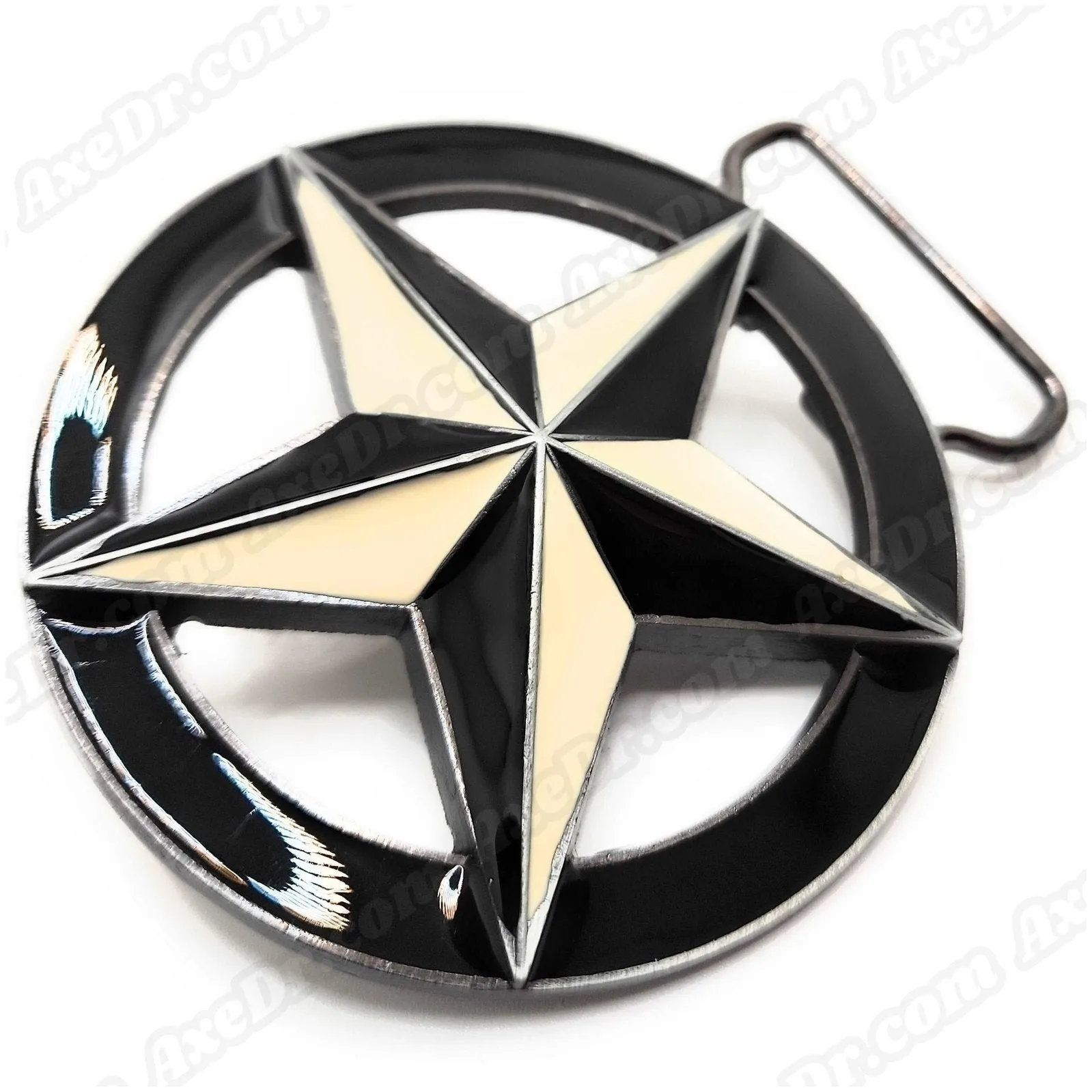 Nautical Star Belt Buckle Black and White