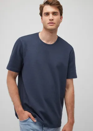 Navy Textured Basic T-Shirt