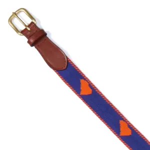 NEEDLEPOINT AND LEATHER BELT