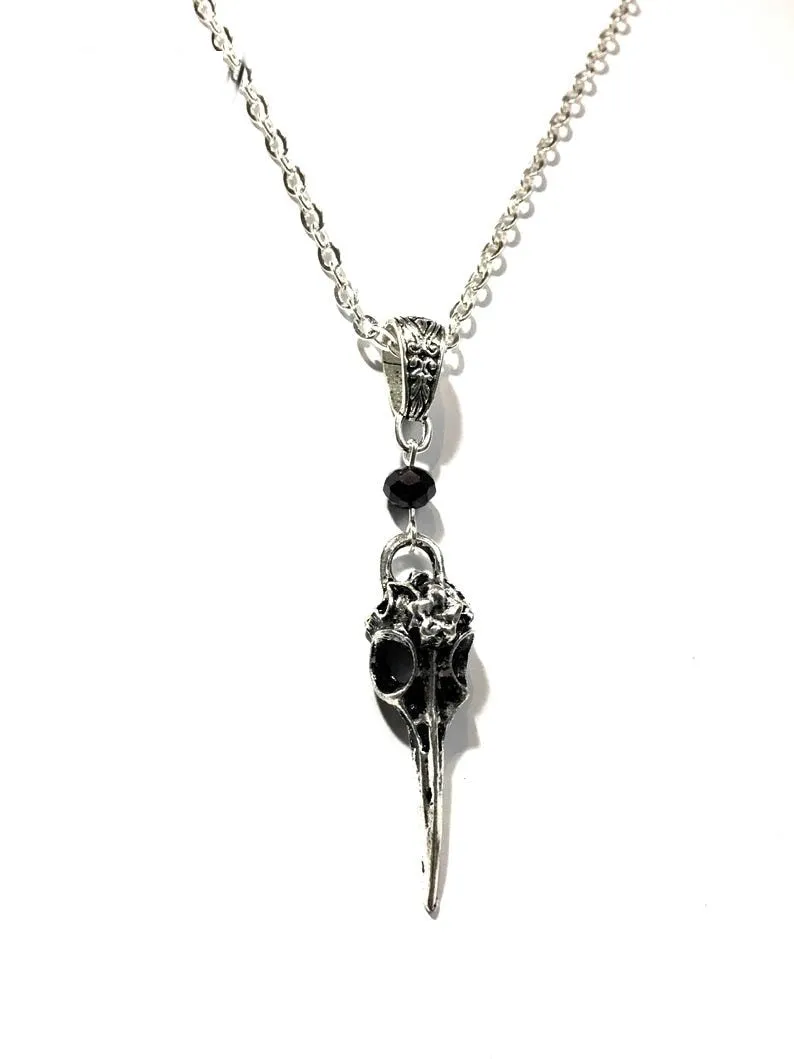 Neo-Gothic Raven Skull Pendant