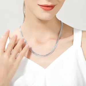 NEW S925 Sterling Silver Gold/Silver 18 Inch Side Chain Necklace For Women Men Fashion Jewelry Gifts