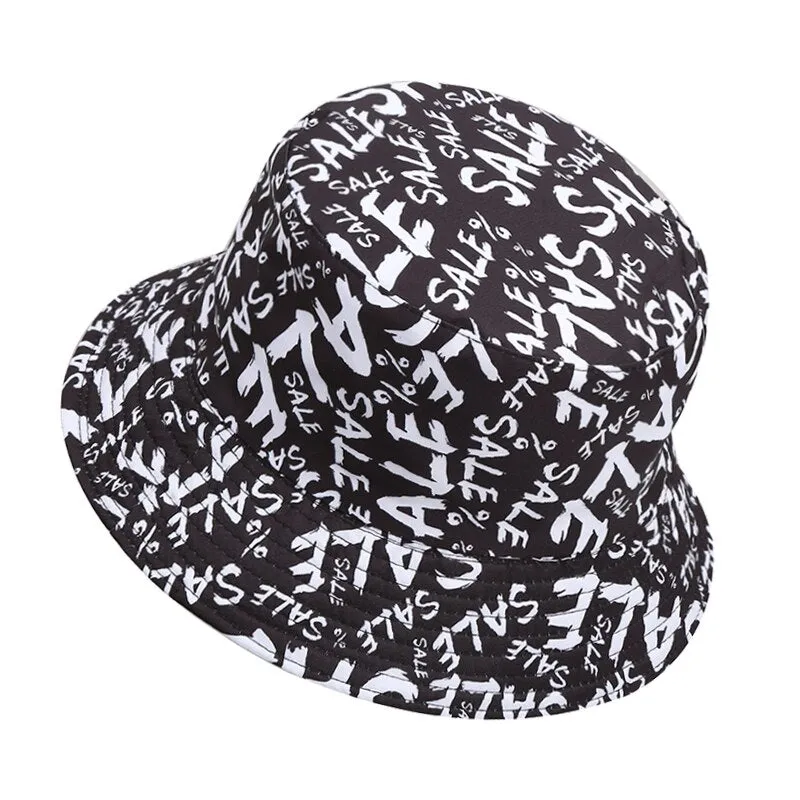 NEWBLOM Coconut Tree Panama Print Bucket Hat