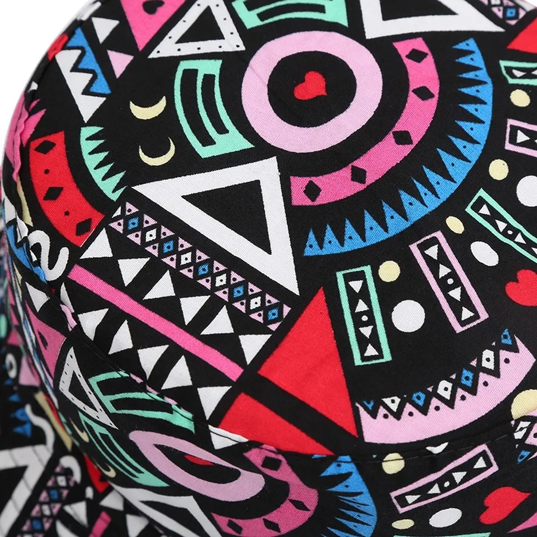NEWBLOM Coconut Tree Panama Print Bucket Hat