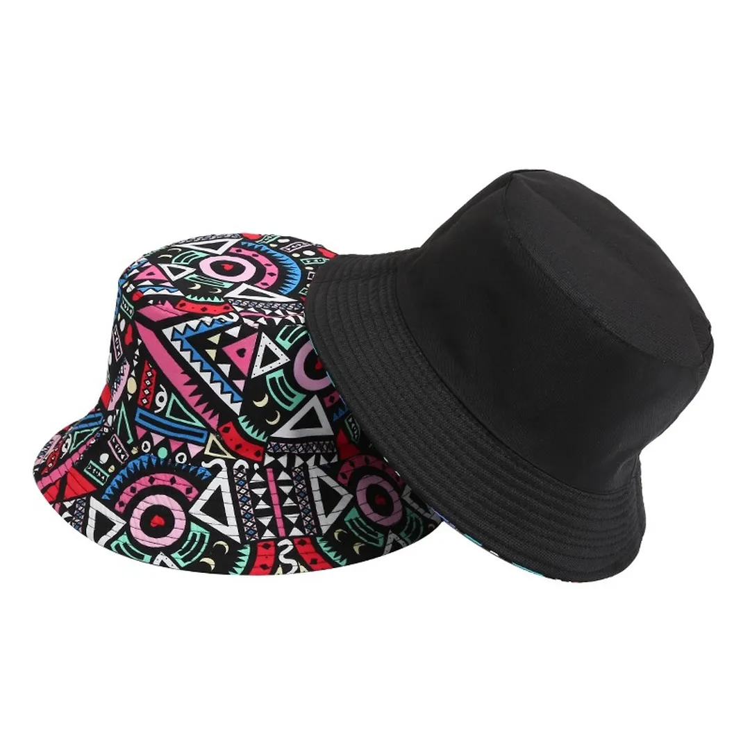 NEWBLOM Coconut Tree Panama Print Bucket Hat