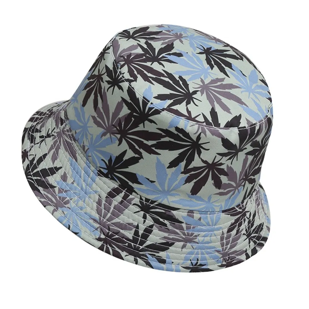 NEWBLOM Coconut Tree Panama Print Bucket Hat