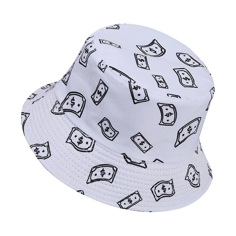 NEWBLOM Coconut Tree Panama Print Bucket Hat