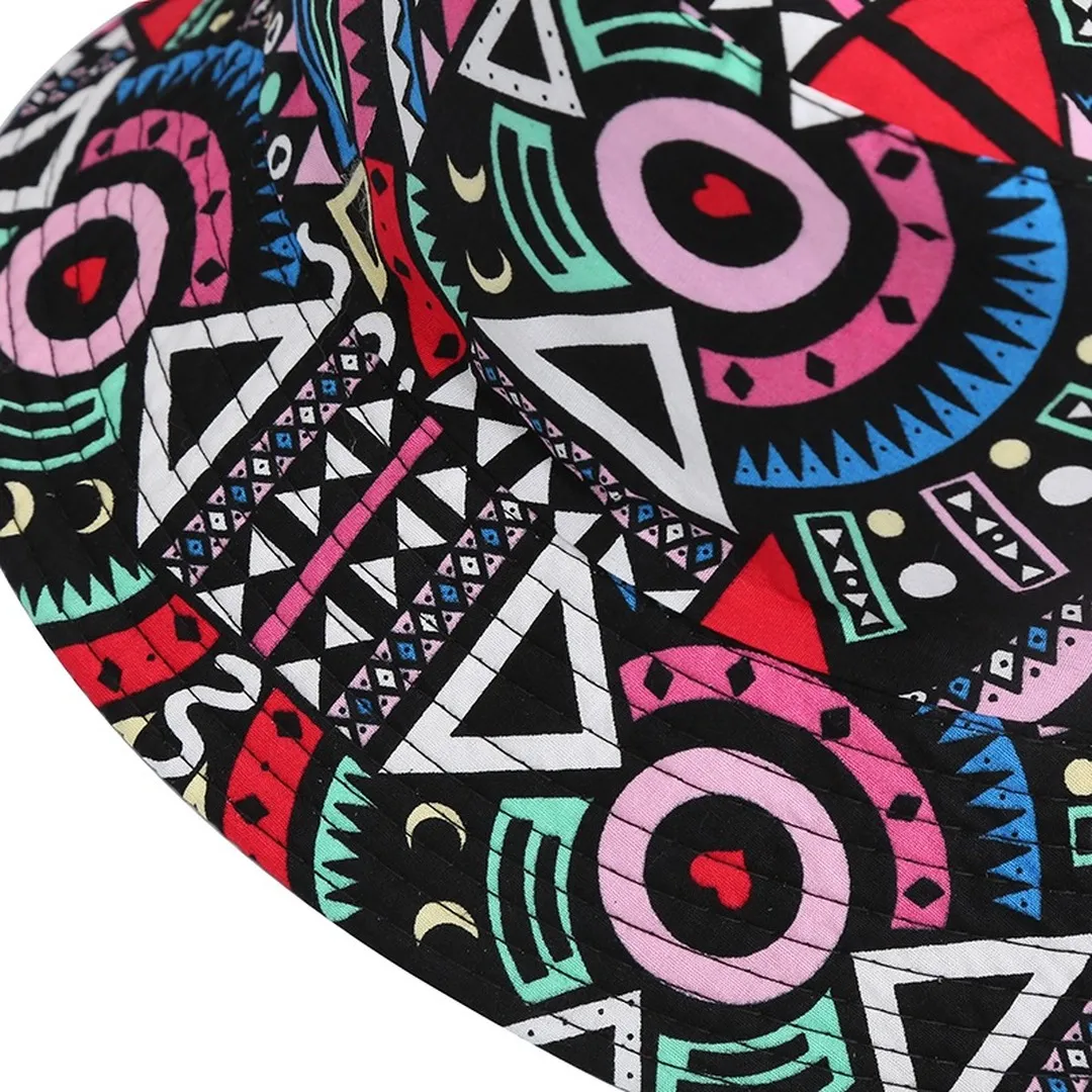 NEWBLOM Coconut Tree Panama Print Bucket Hat