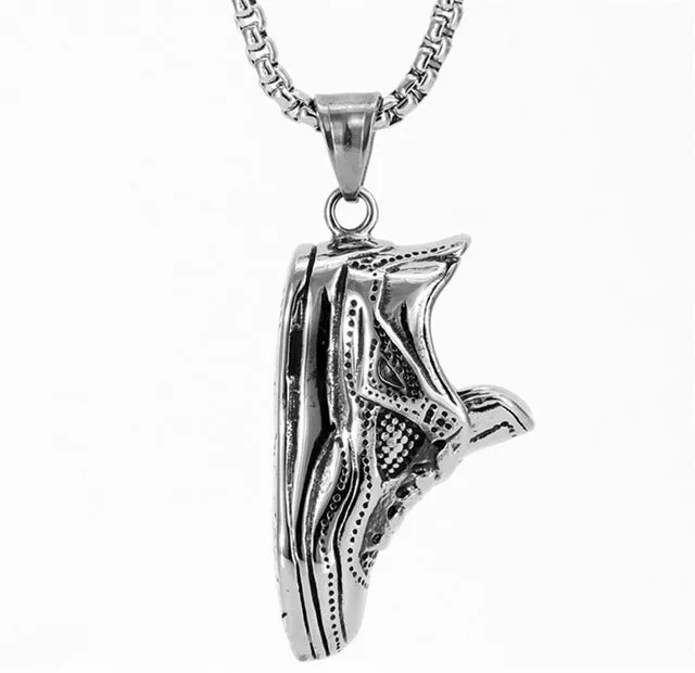 NFS Punk Gothic Cool Titanium Stainless Steel Sports Shoes Shape Pendants Necklaces for Men Jewelry