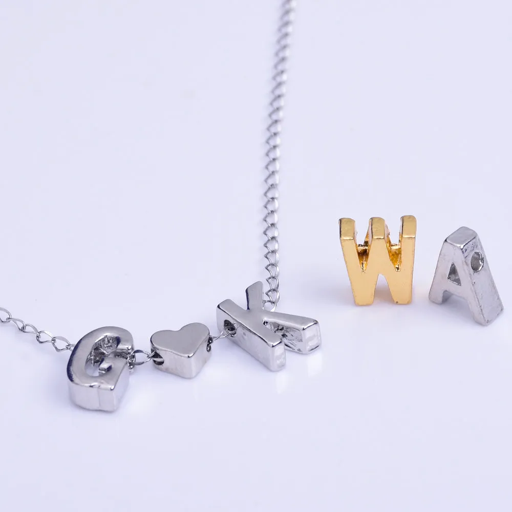 Nickel Alloy Letter Pendant Charm Capital letter Metal letter Finding Letter Initial Pendants for Personalize Necklaces " X " 10*6.5*3.5mm 10pcs