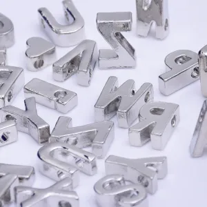 Nickel Alloy Letter Pendant Charm Capital letter Metal letter Finding Letter Initial Pendants for Personalize Necklaces " X " 10*6.5*3.5mm 10pcs