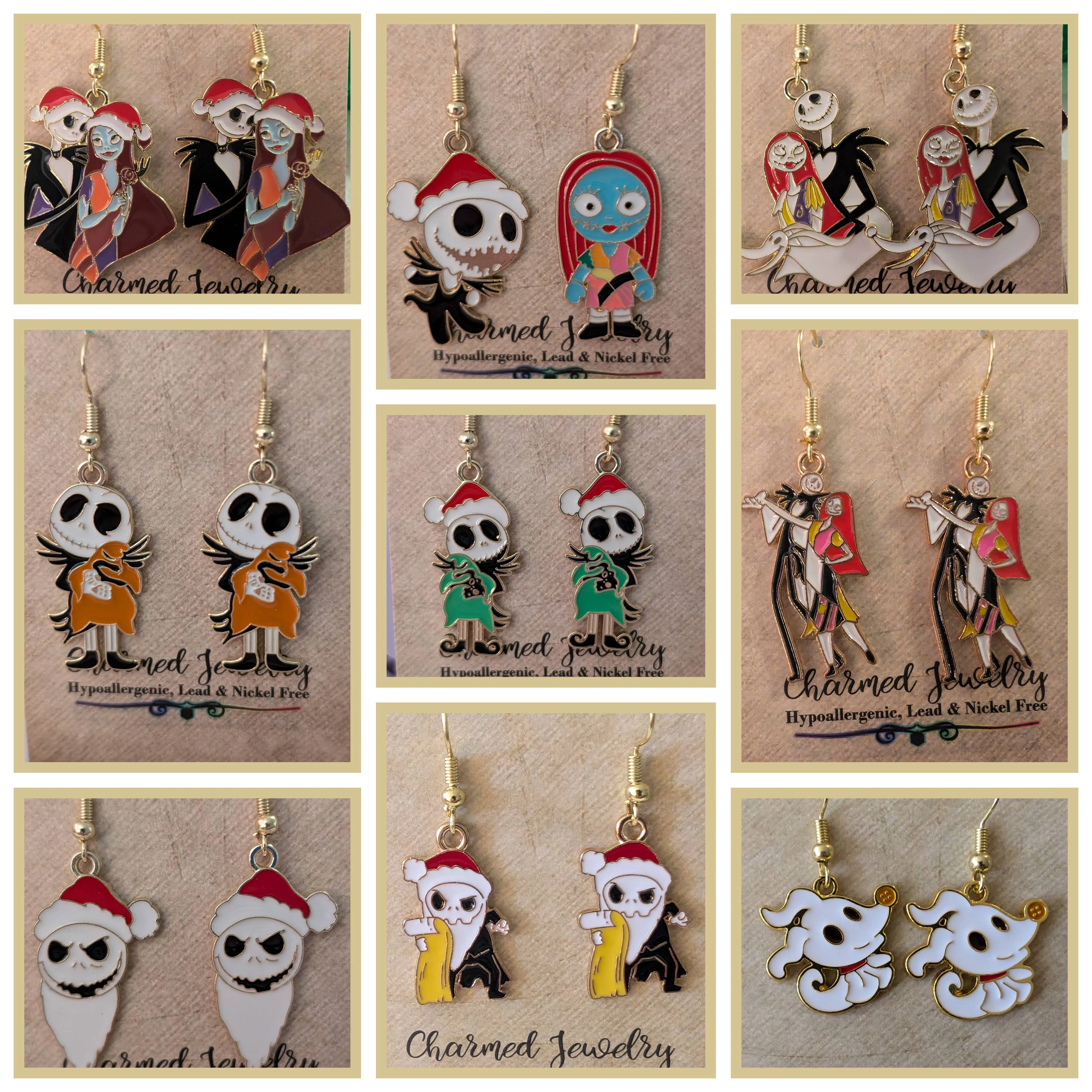 Nightmare Christmas Earrings, Necklaces & Zipper Pulls