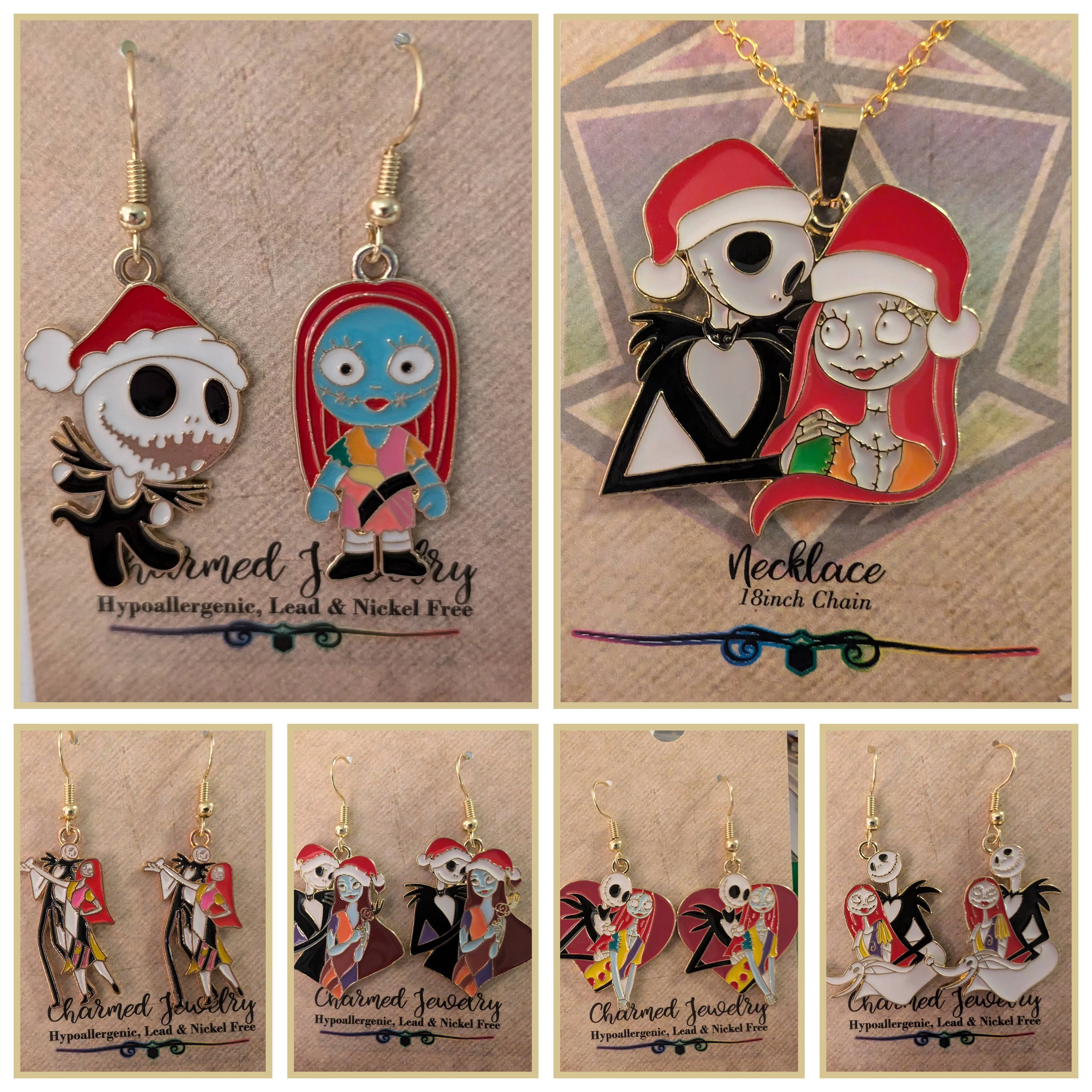 Nightmare Christmas Earrings, Necklaces & Zipper Pulls