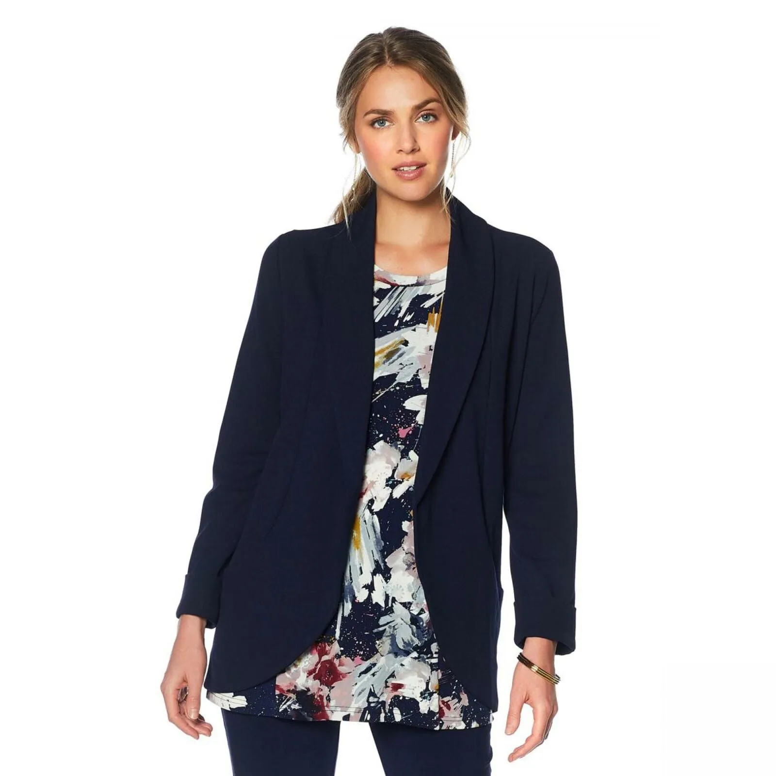 NWT Nina Leonard Womens High-Tech Crepe Easy Blazer. 640465 Medium