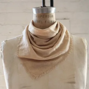 Oatmeal Naturally Dyed Raw Silk Bandana