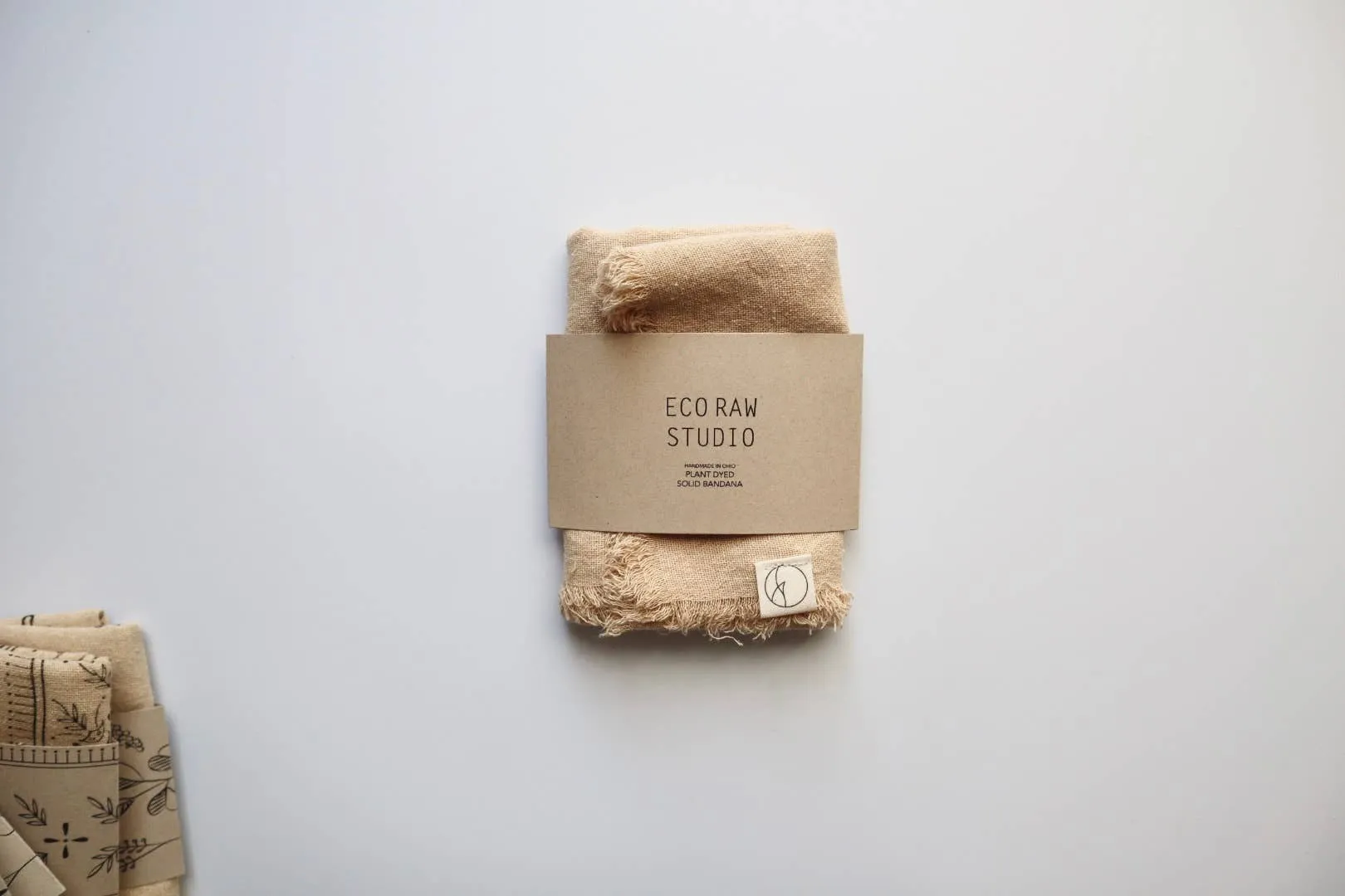 Oatmeal Naturally Dyed Raw Silk Bandana