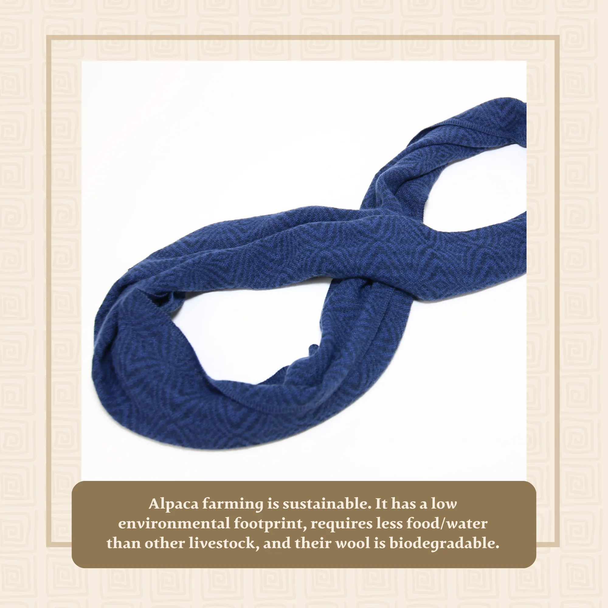 Ocean Blue Alpaca Infinity Scarf